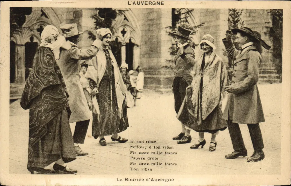 La Bourrée d'Auvergne — scena di ballo — editore Gautier-Fangas, n° 19 - Recto