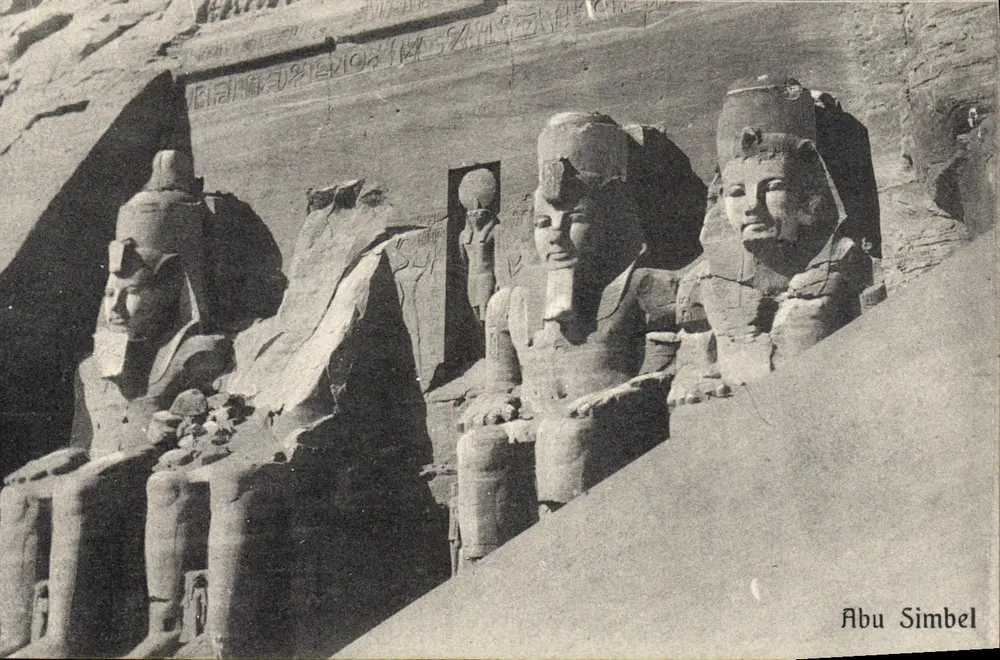 Abu Simbel — świątynie i kolosalne statuy — The Cairo Postcard Trust, seria 13 - Awers