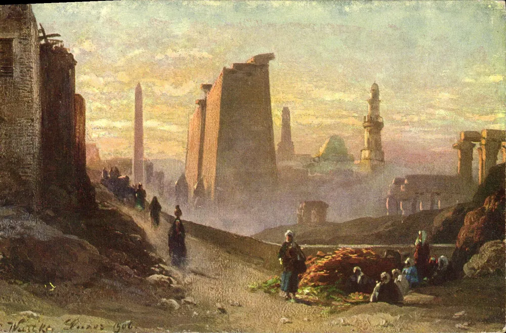 Die Tempel von Luxor am Morgen — Tuck & Sons, Serie 'Picturquesque Egypt' Nr. 329 - Vorderseite