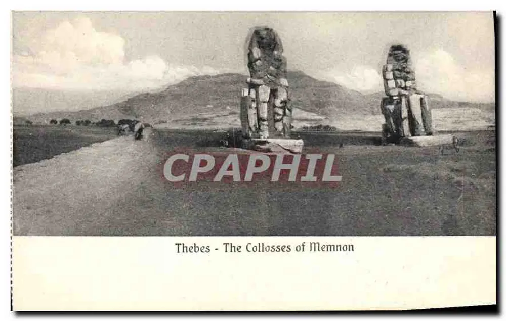 Theben - Die Kolosse des Memnon — The Cairo Postcard Trust, Serie 55 - Vorderseite