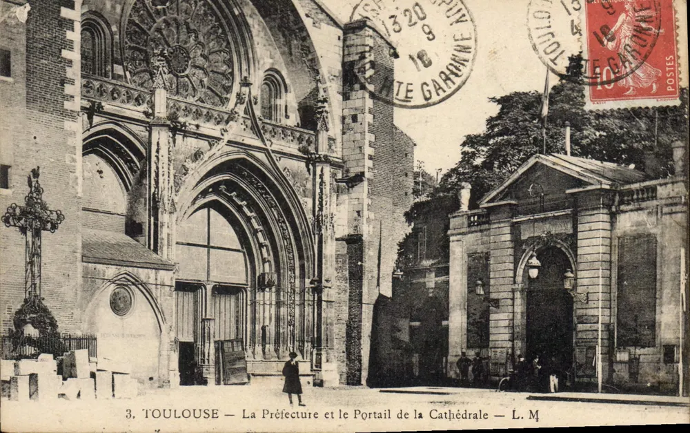Toulouse — Die Präfektur und das Portal der Kathedrale — L. M. - Vorderseite