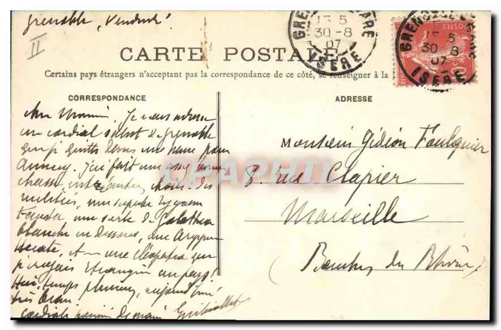 Sassenage — Chegada às Cubas — Edição V. Prat, buralista - Verso