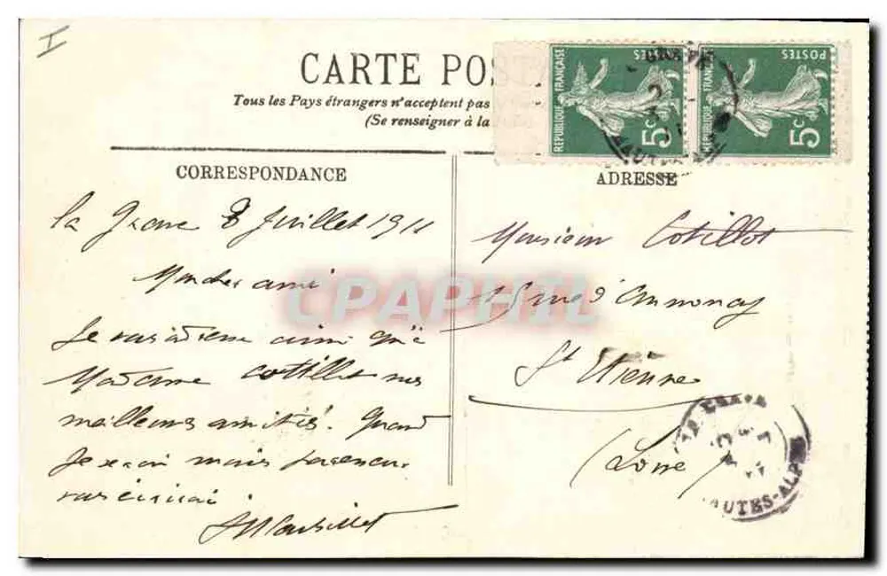 O Dauphiné — Estrada do Bourg-d'Oisans para a Grave — O Saout de la Pucelle — L. L. - Verso