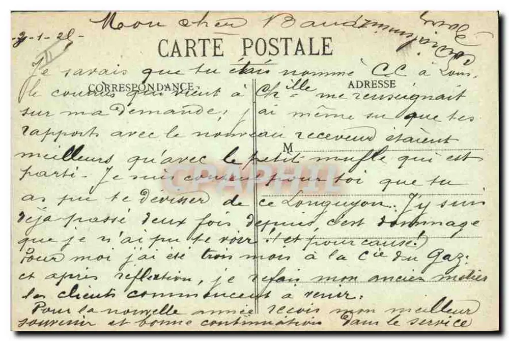 Mézières - Place de la Préfecture - Ancienne Trésorerie — J. Winling, Verlag, Charleville - Rückseite