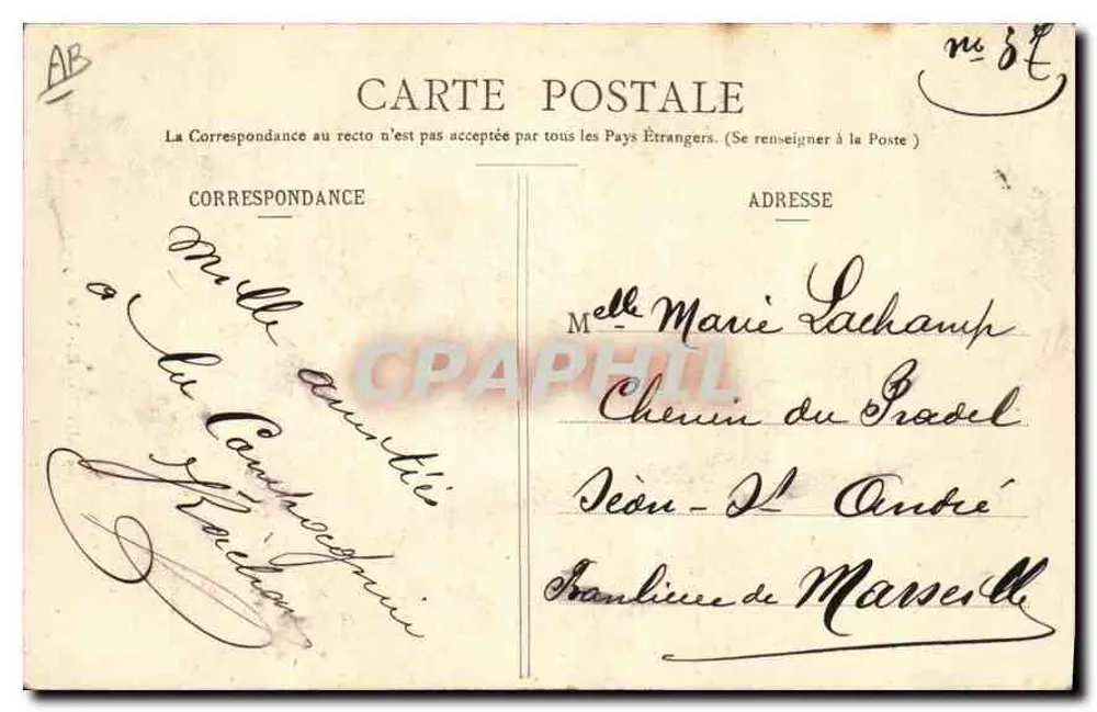 Auvergne — Uma Camponesa — G. Delaunay, editor, Clermont-Ferrand, n°209 - Verso