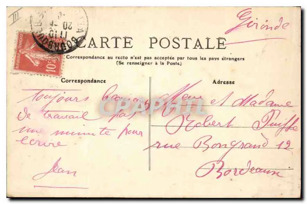 L'AUVERGNE — Souvenir de L'AUVERGNE — M.T. 2417 - Verso