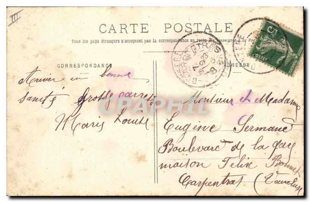 A La Bourrée d'Auvergne — cena de dança tradicional — editor: E. S. Berthet, n° 181 - Verso