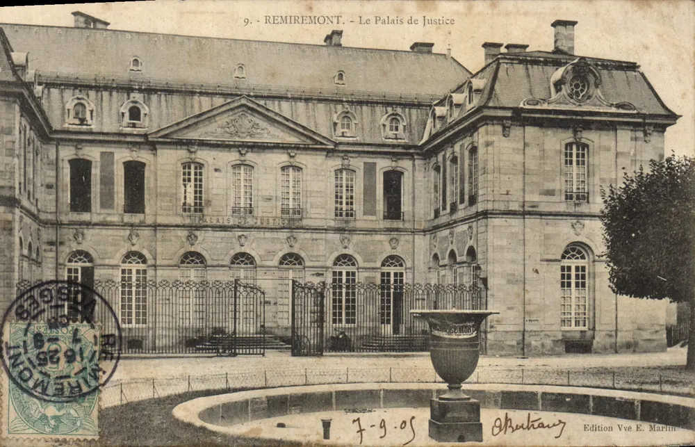 Remiremont - Il Palazzo di Giustizia — Edizione Vve E. Marlin, n°9 - Recto
