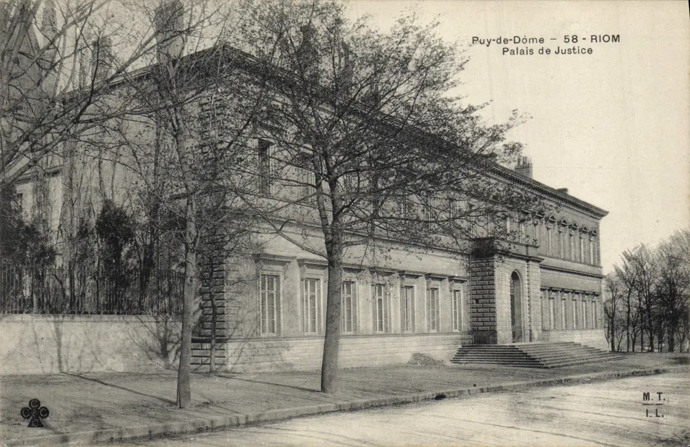 Riom - Palazzo di Giustizia — Puy-de-Dôme, 58 — editore M.T. I.L. - Recto