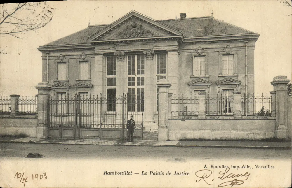 Rambouillet — Het Paleis van Justitie — A. Bourdier, drukker-uitgever, Versailles - Voorkant
