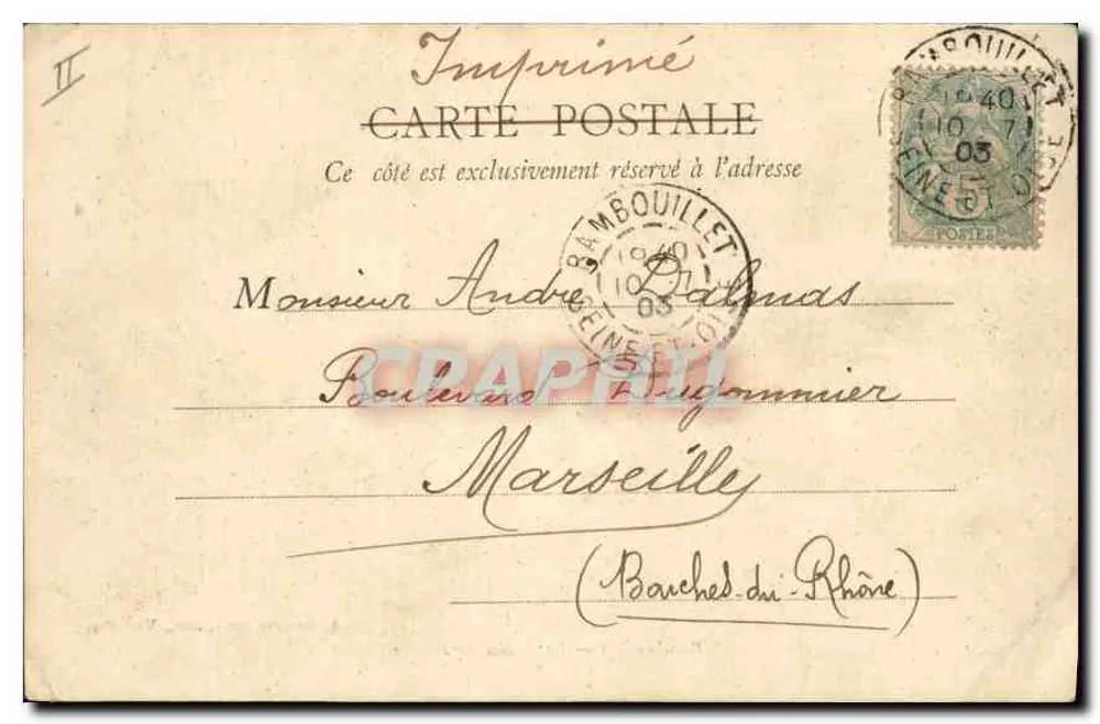 Rambouillet — Het Paleis van Justitie — A. Bourdier, drukker-uitgever, Versailles - Achterkant
