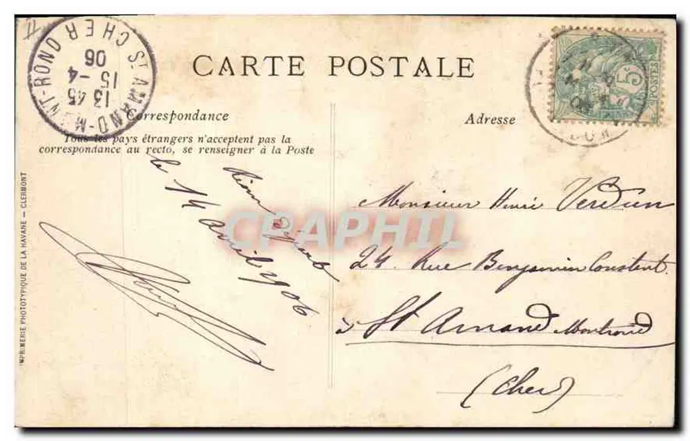 Riom — O Palácio de Justiça — L'Auvergne Pittoresque - Verso