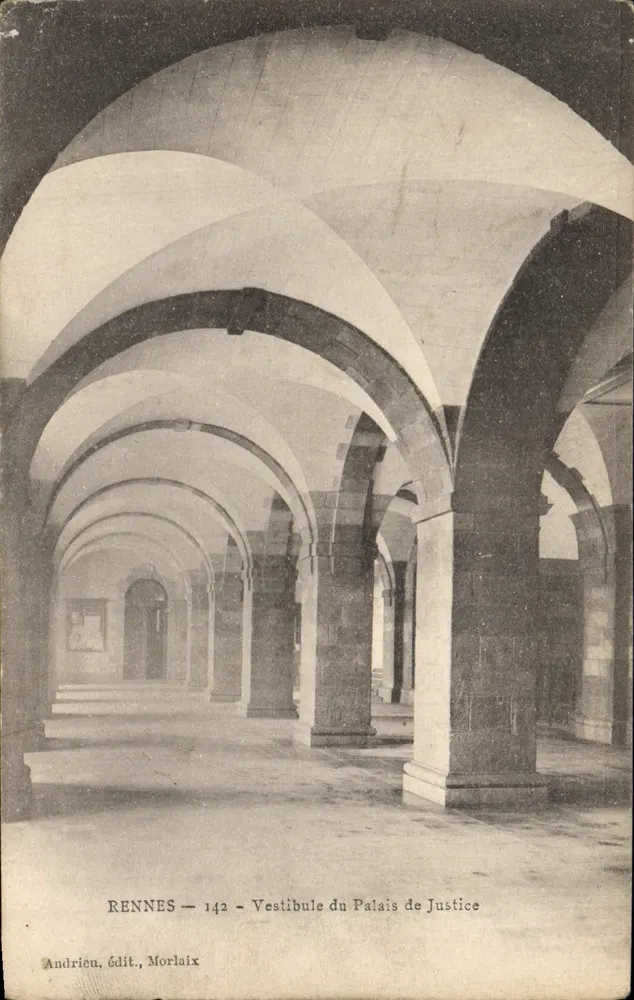 Rennes — Vestíbulo del Palacio de Justicia — Andriveau, edit., Morlaix — n°142 - Anverso