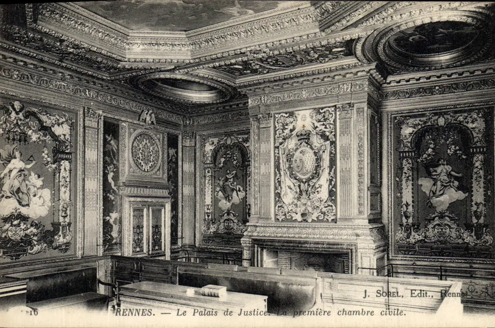 Rennes — Das Palais de Justice. Die erste Zivilkammer — J. Sorel, Verlag, Rennes - Vorderseite