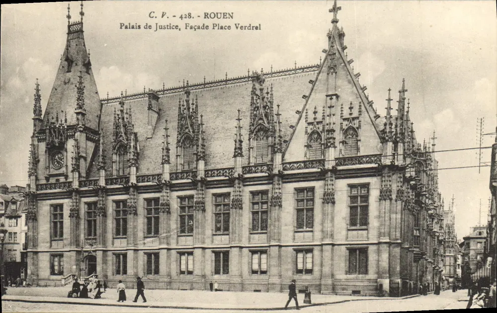 Rouen — Palácio de Justiça, Fachada Praça Verdrel — C.P. 428 - Frente