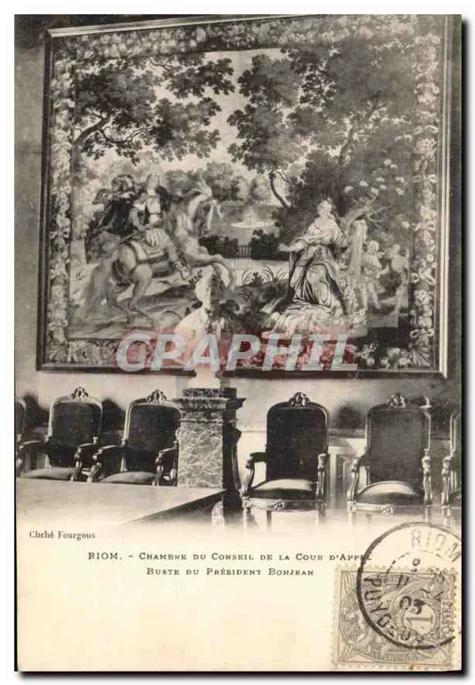 Riom — Chambre du Conseil de la Cour d'Appel — Buste du Président Bonjean, éditeur Chiché Fourgous - Vorderseite
