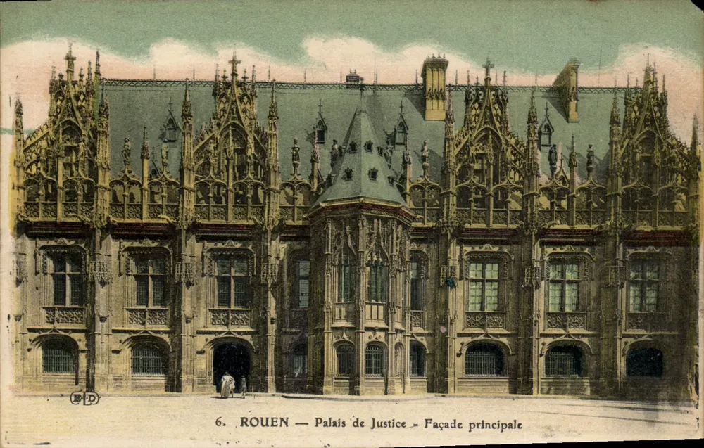 Rouen — Palazzo di Giustizia — Façade principale — Editore B.D. n°6 - Recto