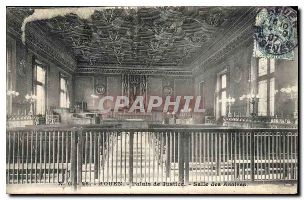 Rouen — Palais de Justice. Salle des Assises. — N.G. 26. Éditeur N.G. - Vorderseite