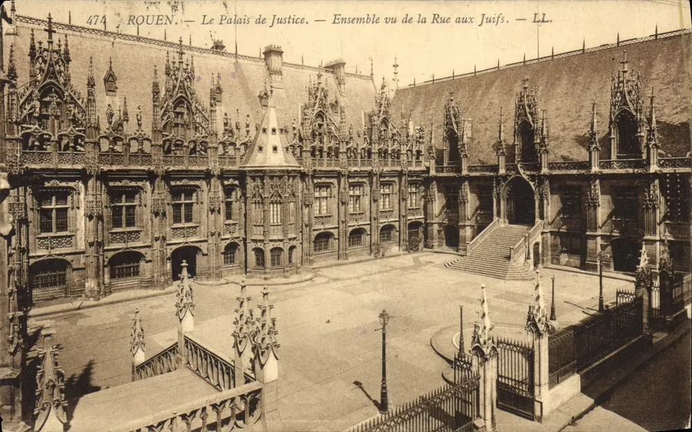 Rouen — Das Palais de Justice — Ansicht von der Rue aux Juifs — LL. — Nr. 474 - Vorderseite