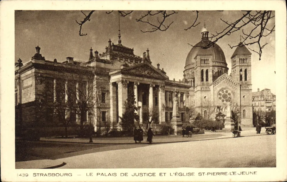 Straßburg — Das Palast der Justiz und die Kirche St-Pierre-le-Jeune — n° 1439 - Vorderseite