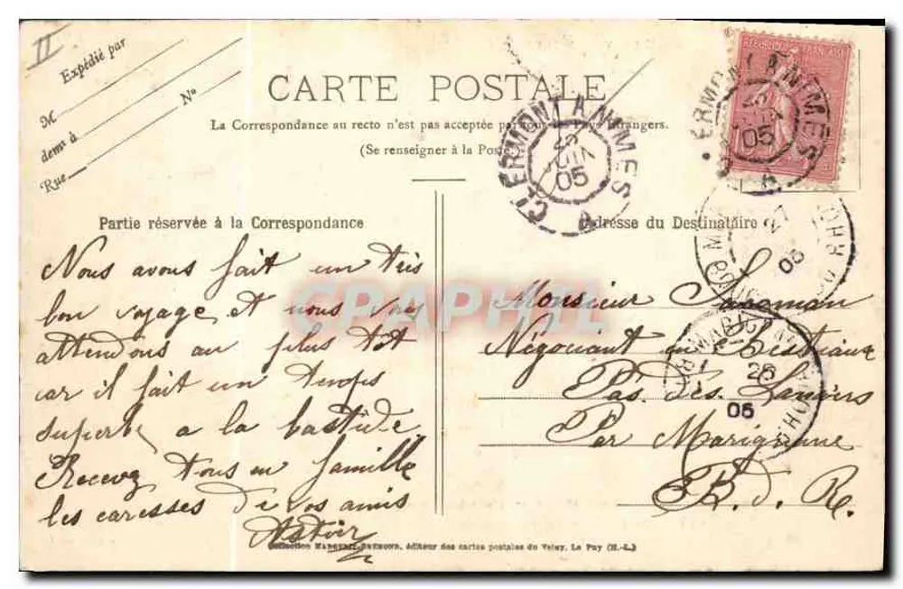 A Bourrée do Velay — dança muito alegre e bem ritmada especialmente em honra na Auvergne e no Velay — editor 'LE VELAY ILLUSTRÉ' n°280 - Verso