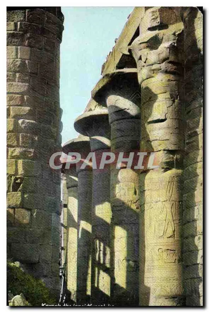 Templo de Elefantina — colunas com capiteis humanos — Editor Ephitimios Frères, Port Said - Frente