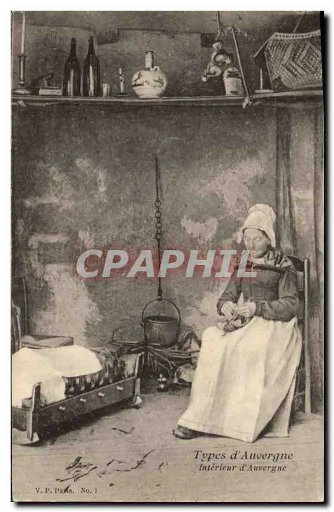 Interior da Auvergne — Tipos da Auvergne — V.P. Paris, No. 7 - Frente