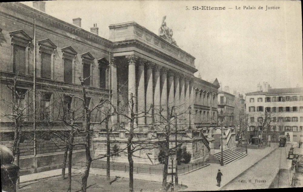St-Etienne — O Palácio de Justiça — editor M. Privas - Frente