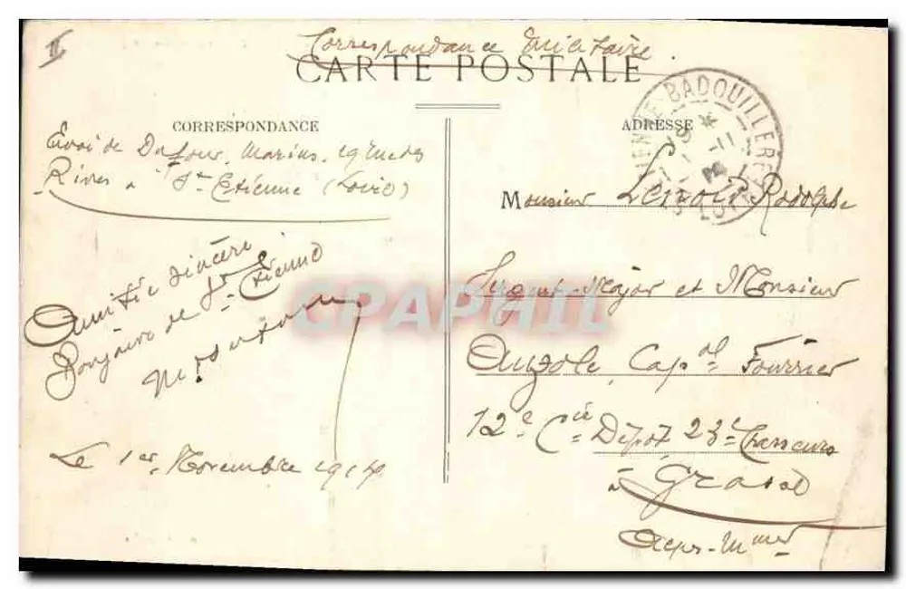St-Etienne — O Palácio de Justiça — editor M. Privas - Verso