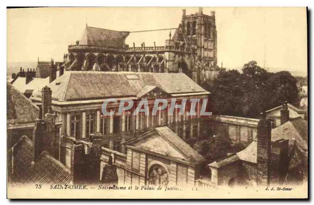 Saint-Omer — Notre-Dame und das Palais de Justice — J. J. St-Omer, n°73 - Vorderseite