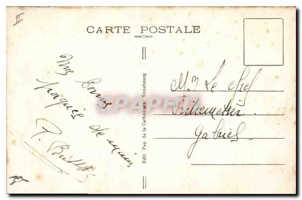 Strasbourg — Palast der Justiz und Kirche Saint-Pierre-le-Jeune — Verlag: Pap de la Cathédrale, Strasbourg - Rückseite