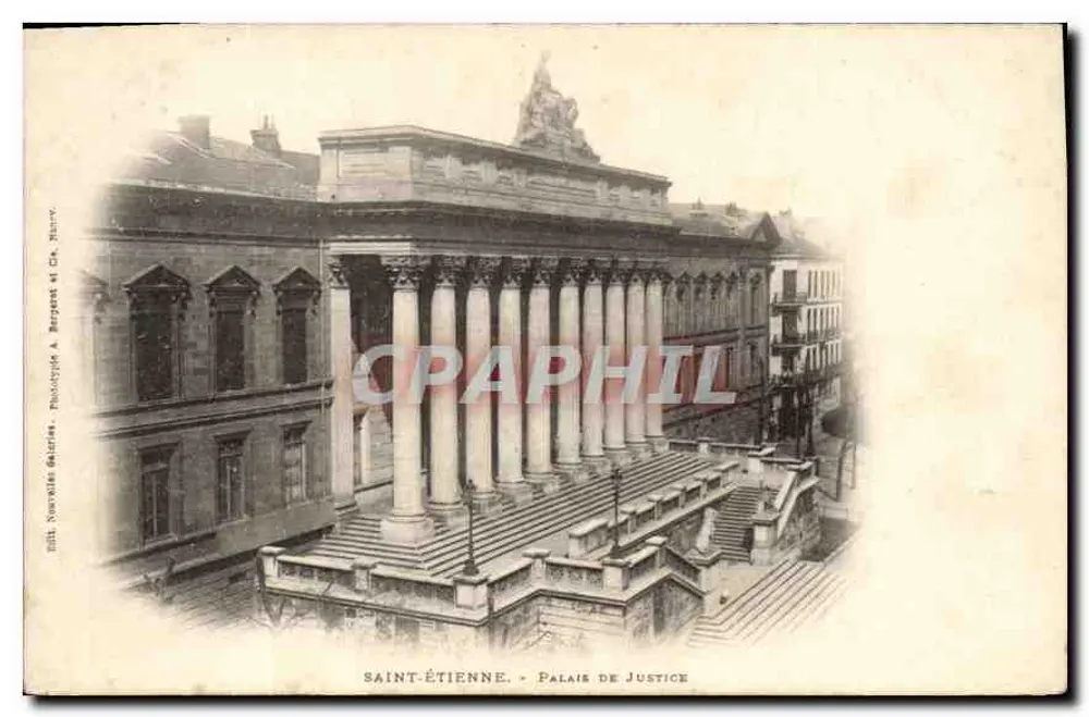 Saint-Étienne - Palácio de Justiça — Fotografia A. Bergénet et Cie, Neuve - Frente