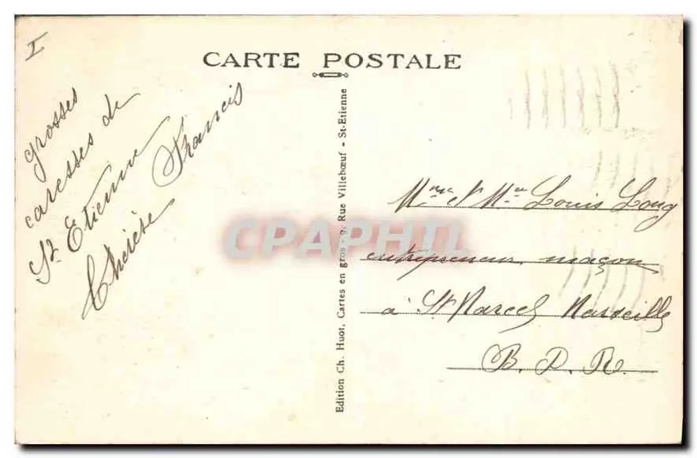 Saint-Étienne — Justitiepaleis — Uitgave Ch. Huot - Achterkant
