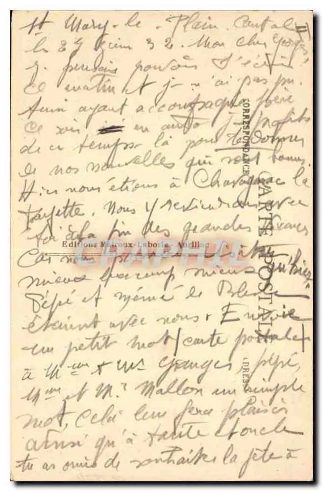 In der Auvergne — La Rentrée du Foln — Éditions Néroux-Laborde - Rückseite