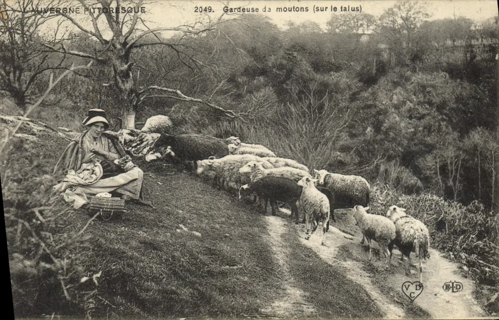 Pittorelle Auvergne — Schäferin (auf dem Böschung) — VD C, n° 2049 - Vorderseite