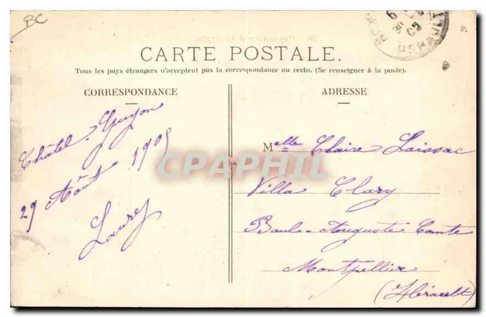 Camponesas da Auvergne — série 36 — editor Paris - Verso