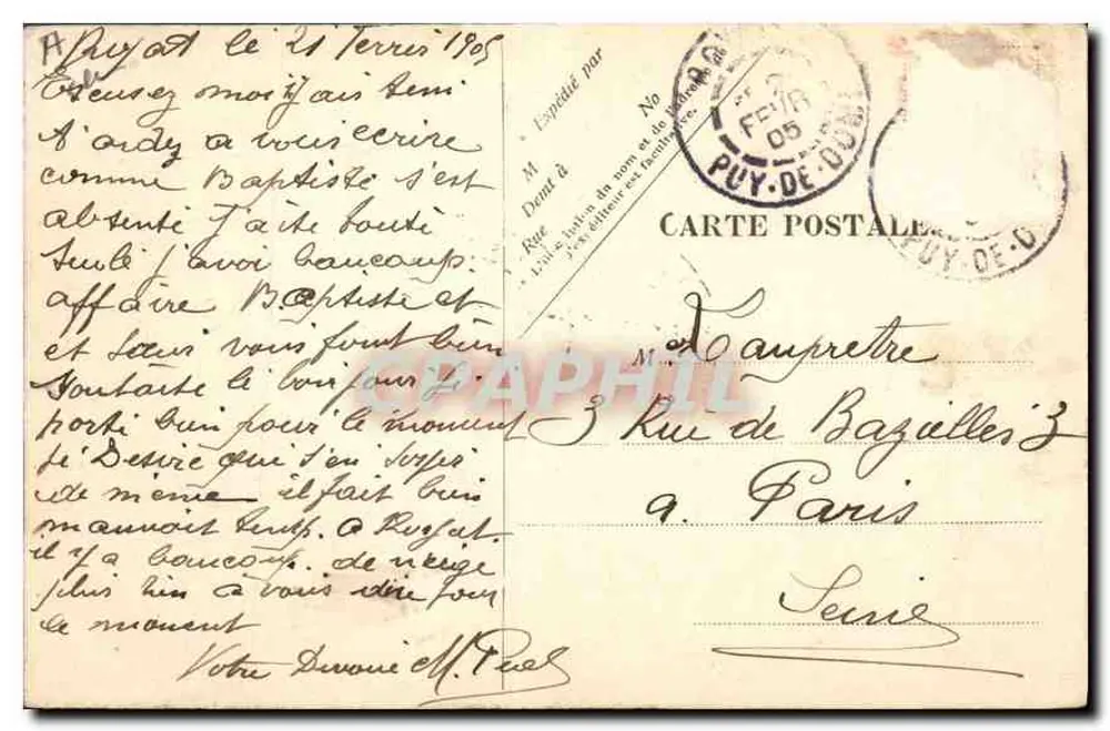Vila alpina — homem com vaca — Tipo Auvergnat n°35 - Verso