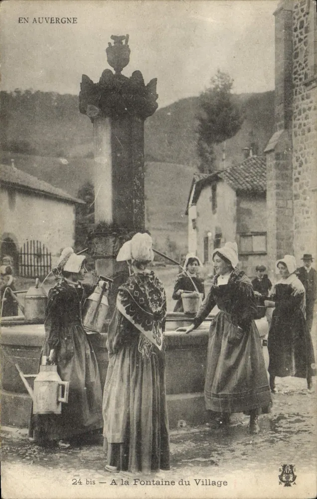 In der Auvergne — Am Dorfbrunnen — 24 bis - Vorderseite