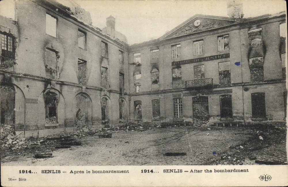 Senlis — Dopo il bombardamento 1914 — 14ma Serie - Recto