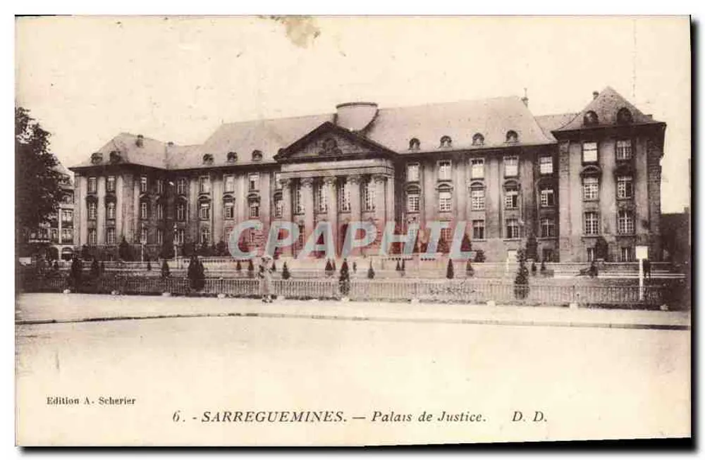 Sarreguemines — Palácio de Justiça — Edição A. Scherier, n°6 - Frente