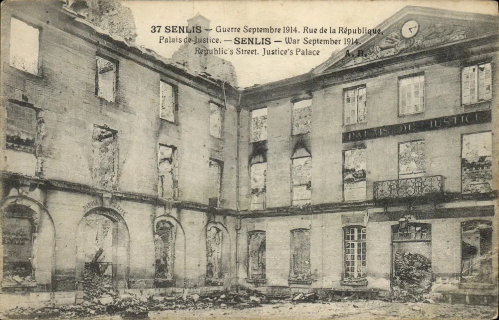 Senlis — Zerstörtes Palais de Justice — A. B. Verlag - Vorderseite