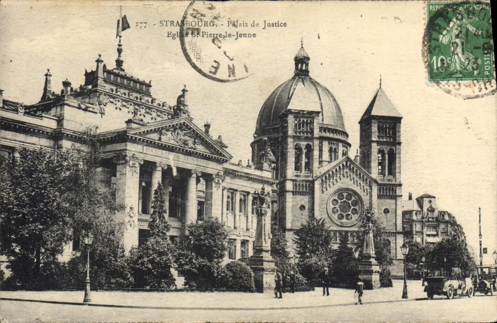Straßburg — Palast der Gerechtigkeit und Kirche Saint-Pierre-le-Jeune — unbekannter Verleger, Nr. 277 - Vorderseite