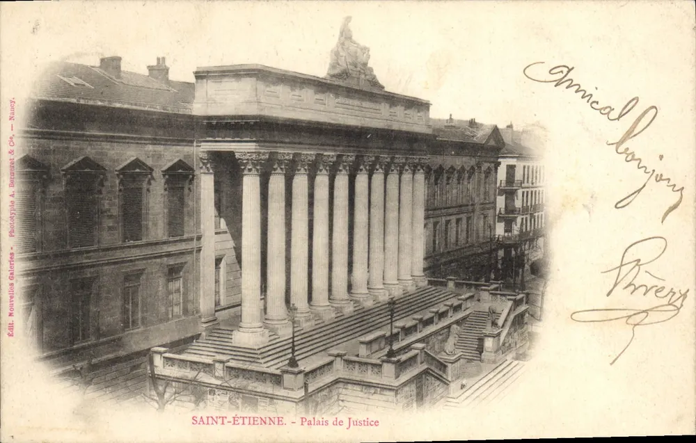 Saint-Étienne - Paleis van Justitie — uitgever A. Nouvelles Galeries & Cie, Nancy - Voorkant