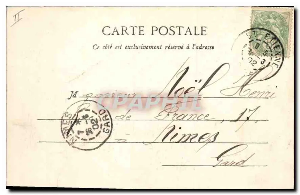 Saint-Étienne - Paleis van Justitie — uitgever A. Nouvelles Galeries & Cie, Nancy - Achterkant