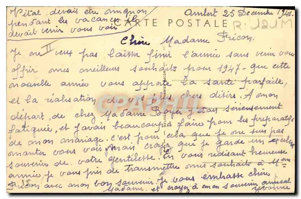 Os Auvergnats em casa — A vigília — Editor: L. Béchard, n° 1 - Verso
