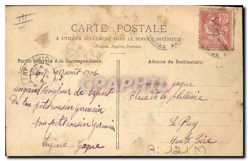 Auvergne — Donna rurale al pozzo — G.D.C. n°240 - Verso