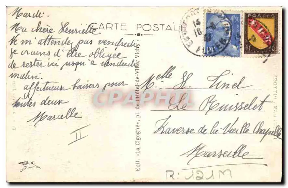 L'Auvergne Pittoresque — Eine Alte Bauernfrau — Éd. La Cigogne, n° 99 - Rückseite