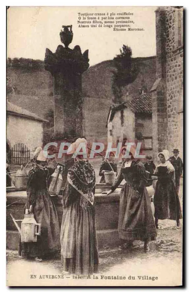 In der Auvergne — 34. : Am Dorfbrunnen — Edition D. Lachiné, Auteillac - Vorderseite