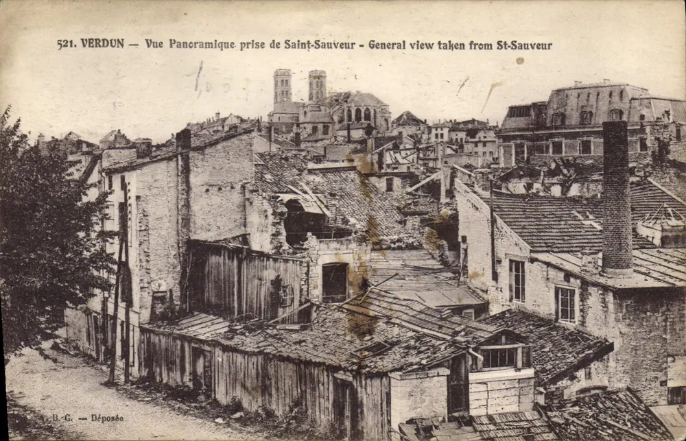 Verdun — Panoramablick vom Saint-Sauveur — B.G. Einlieferung - Vorderseite