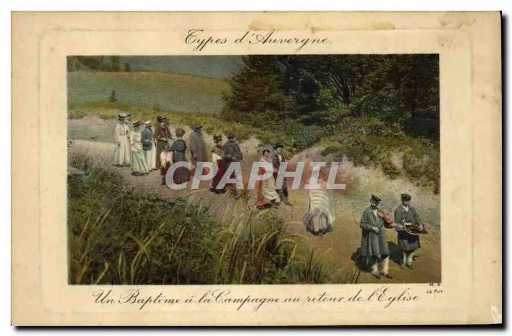 Ein Taufritual auf dem Landweg vom Gottesdienst — Éypes d'Auvergne — M. F. LE PUY - Vorderseite